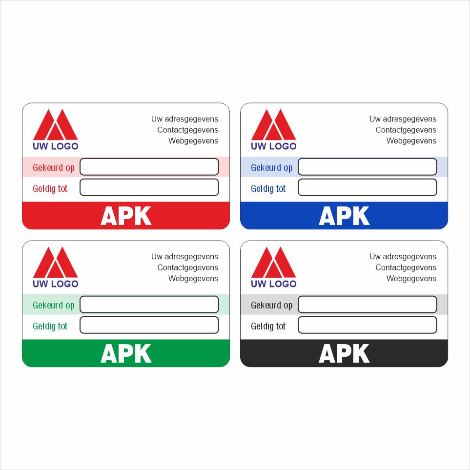 Onderhoud stickers apk uitgevoerd op