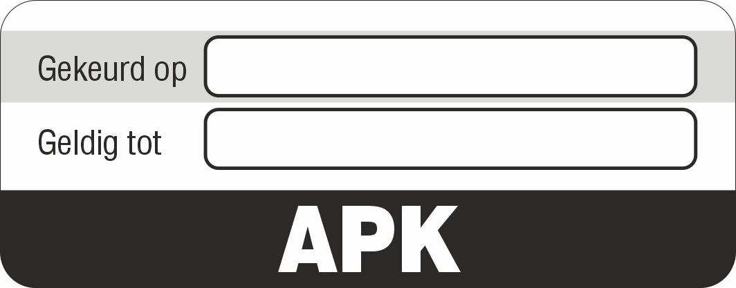 Onderhoud stickers apk universeel zwart