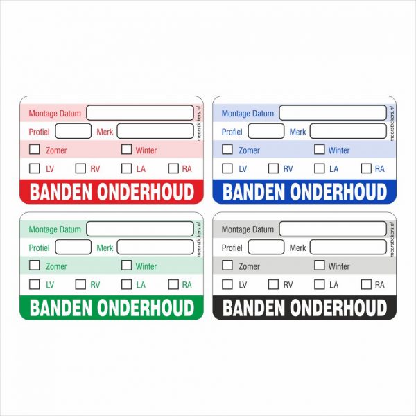 Onderhoud stickers banden onderhoud universeel