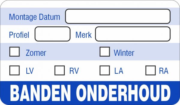 Onderhoud stickers banden onderhoud universeel blauw