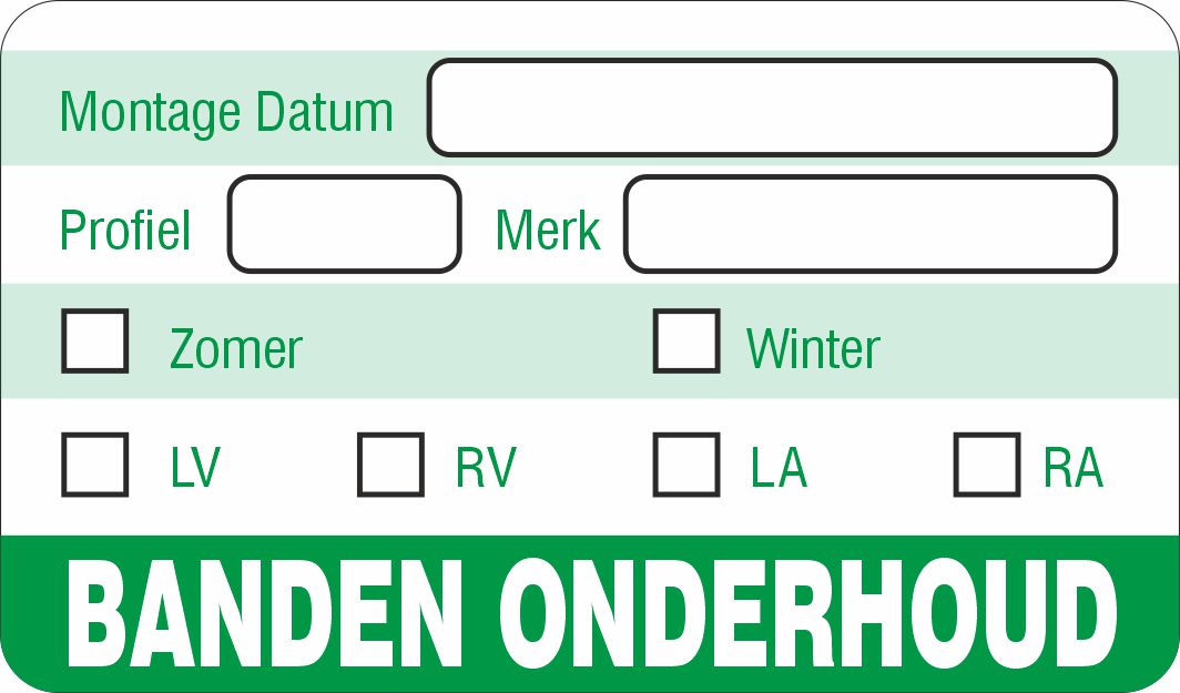 Onderhoud stickers banden onderhoud universeel groen