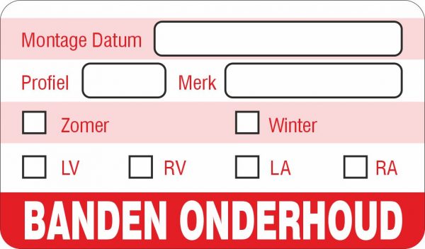 Onderhoud stickers banden onderhoud universeel rood