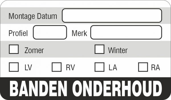 Onderhoud stickers banden onderhoud universeel zwart