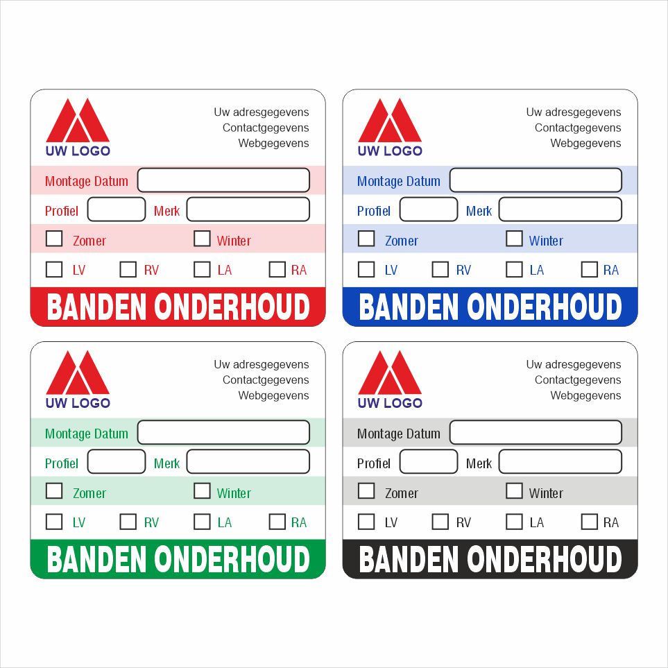 Onderhoud stickers banden onderhoud