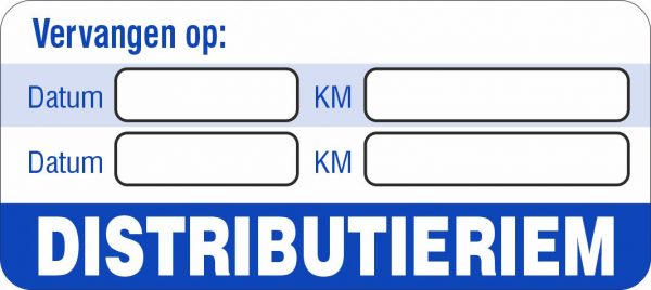 Onderhoud stickers distributieriem vervangen universeel blauw