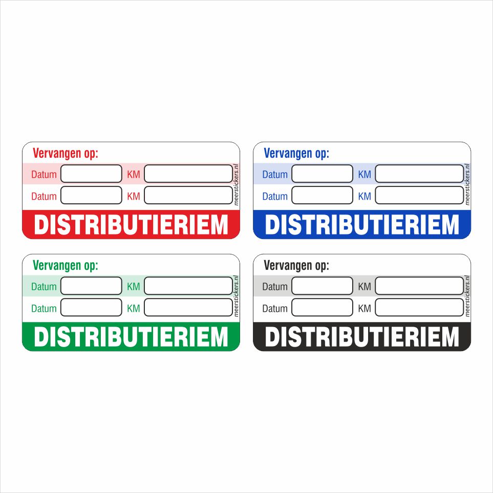 Onderhoud stickers distributieriem vervangen universeel