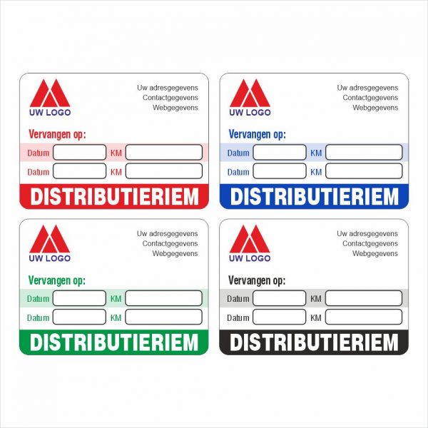 Onderhoud stickers distributieriem vervangen voor