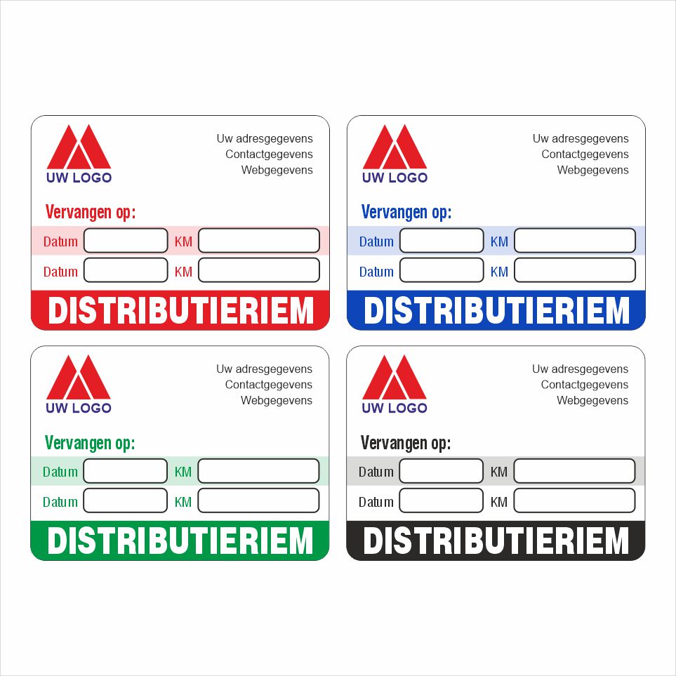 Onderhoud stickers distributieriem vervangen voor