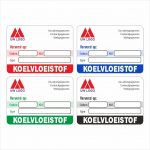 Onderhoud stickers koelvloeistof ververst op