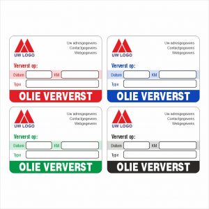 Onderhoud stickers olie ververst op