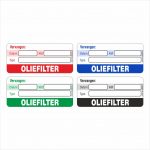 Onderhoud stickers oliefilter vervangen universeel
