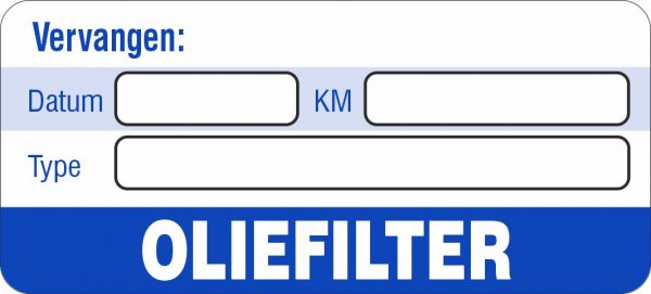 Onderhoud stickers oliefilter vervangen universeel blauw