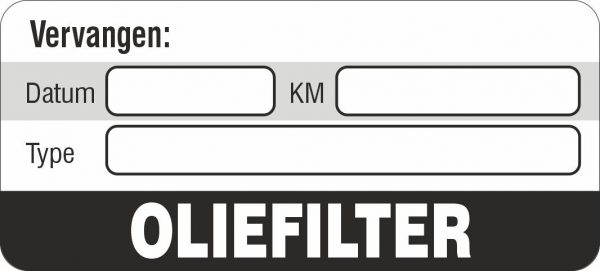 Onderhoud stickers oliefilter vervangen universeel zwart