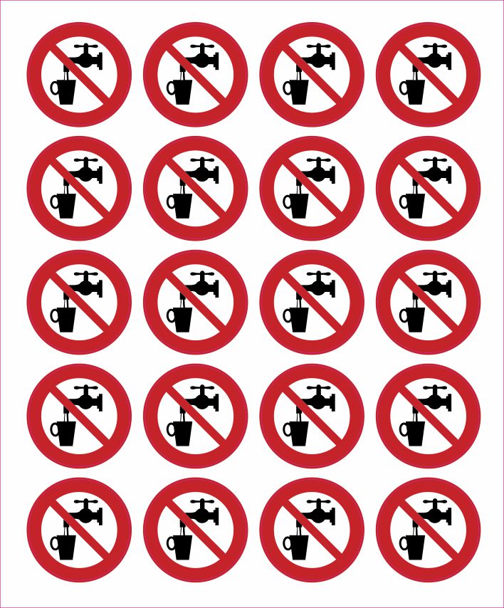Pictogram geen drinkwater sticker 25mm Pictogram geen drinkwater sticker 25mm