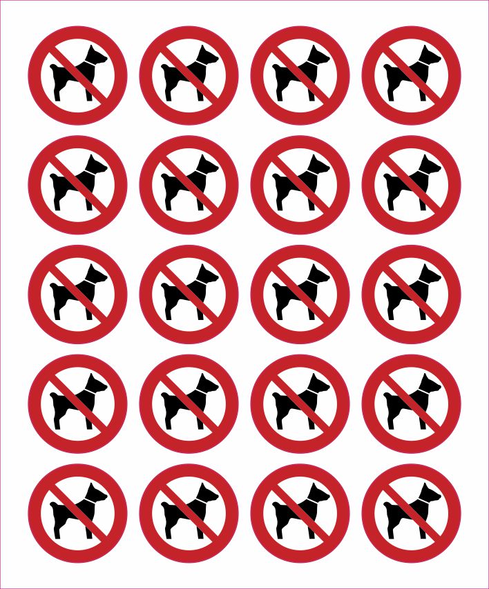 Pictogram geen honden sticker 25mm Pictogram geen honden sticker 25mm
