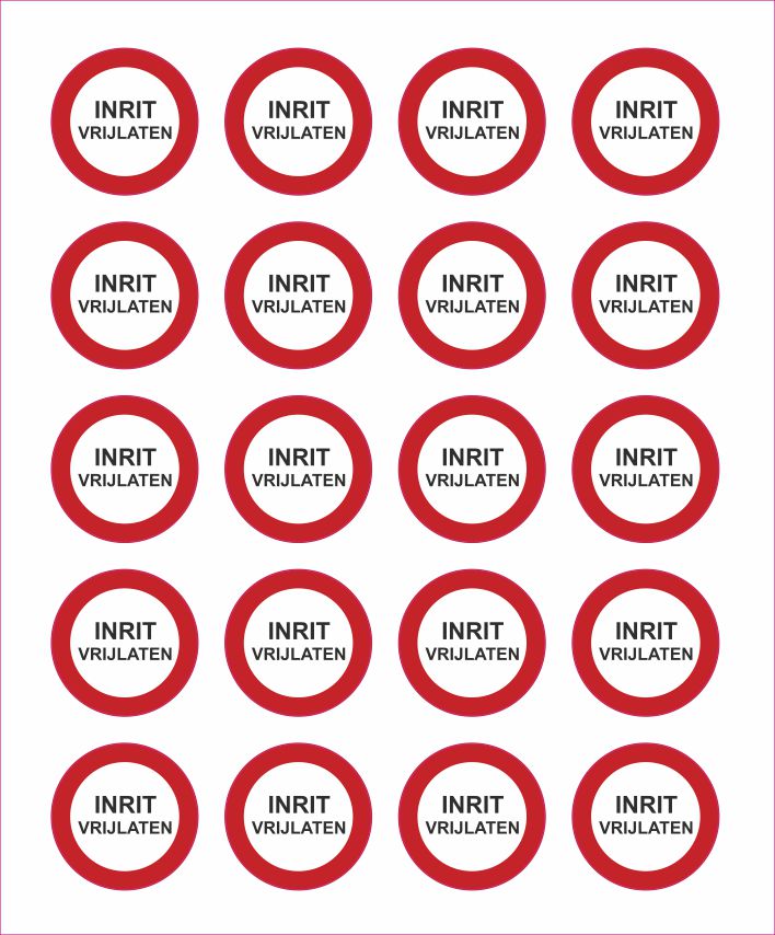 Pictogram inrit vrijlaten sticker 25mm Pictogram inrit vrijlaten sticker 25mm