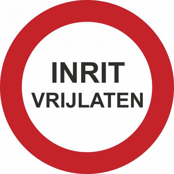 Pictogram inrit vrijlaten sticker