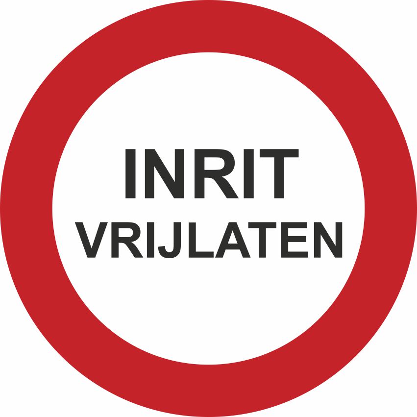 Pictogram inrit vrijlaten sticker Pictogram inrit vrijlaten sticker