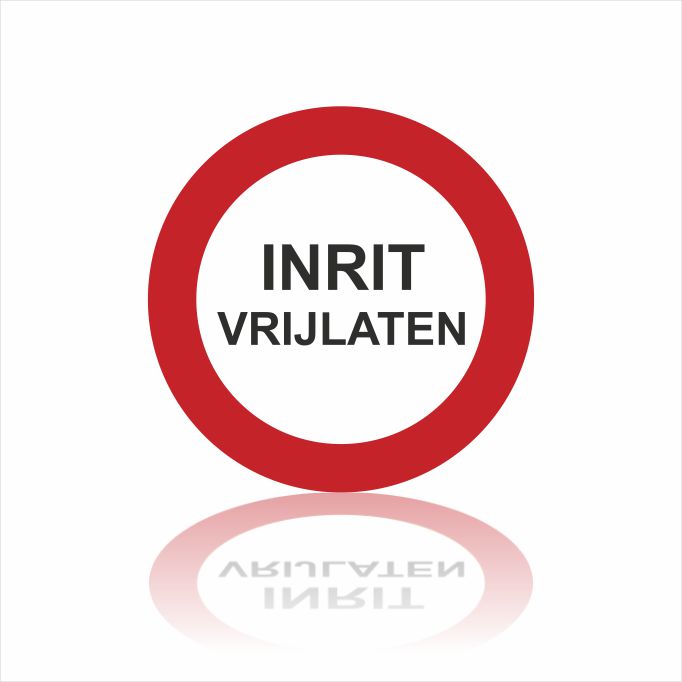 Pictogram inrit vrijlaten sticker Pictogram inrit vrijlaten sticker