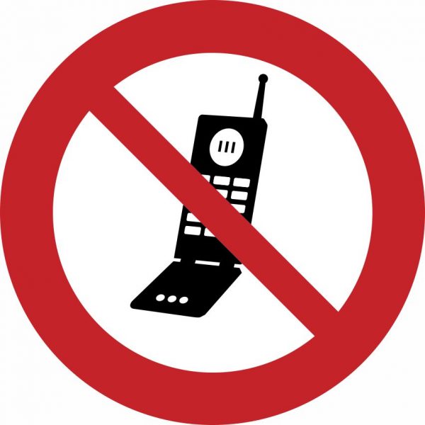 Pictogram mobiel verboden sticker