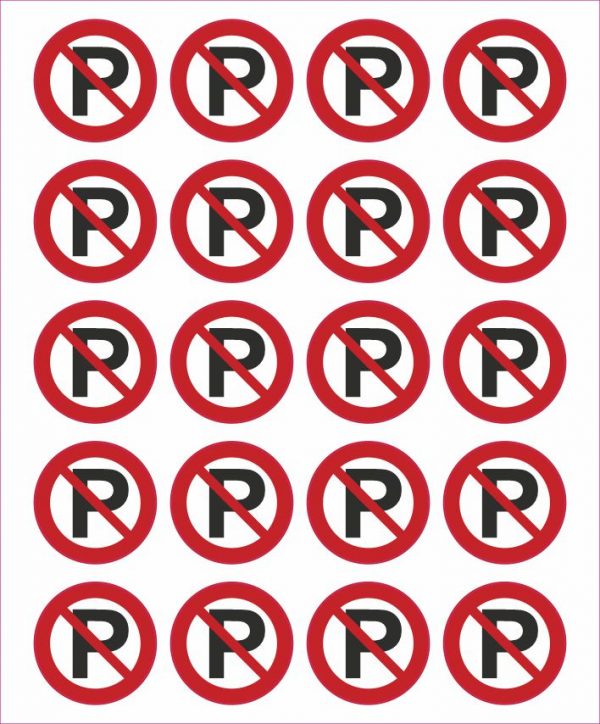 Pictogram niet parkeren sticker 25mm