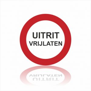 Pictogram uitrit vrijlaten sticker