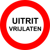 Pictogram uitrit vrijlaten sticker