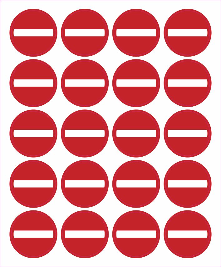 Pictogram verboden richting sticker 25mm