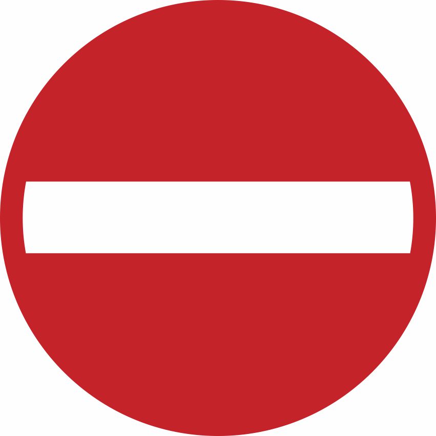 Pictogram verboden richting sticker