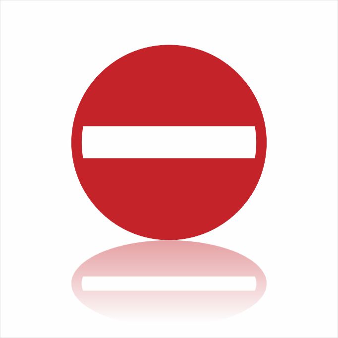 Pictogram verboden richting sticker