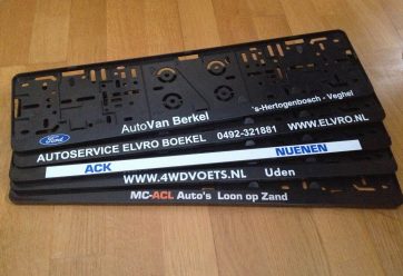Kentekenplaat houder met tekstrand