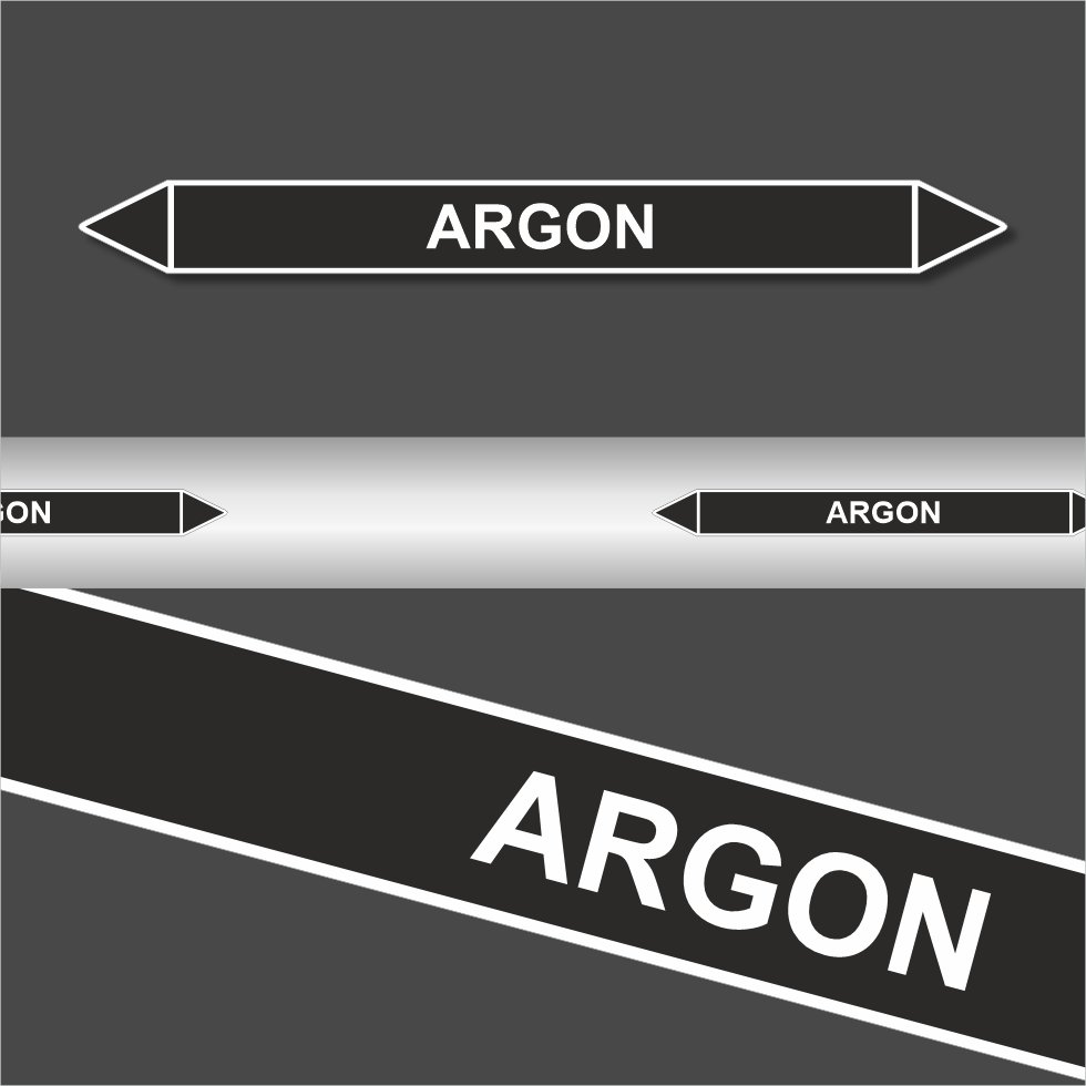Leiding MMarkeringen Stickers Argon (Onontvlambare Vloeistoffen)