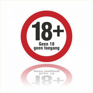 Pictogram 18 plus geen toegang sticker