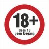 Pictogram 18 plus geen toegang sticker