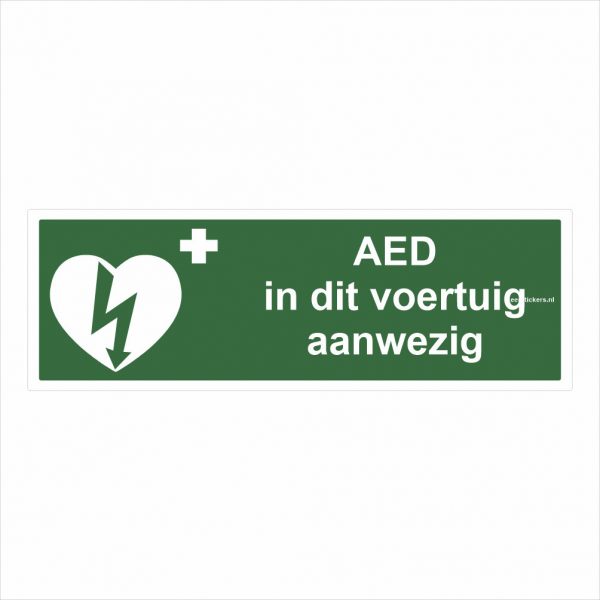 AED in dit voertuig aanwezig Stickers