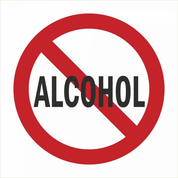 Alcohol verbod sticker