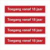 Pictogram Toegang vanaf 18 jaar sticker