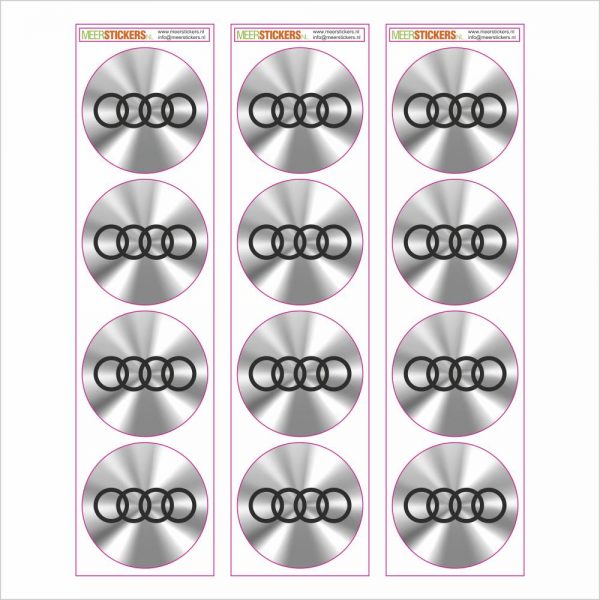 Wielnaaf stickers Audi Chrome