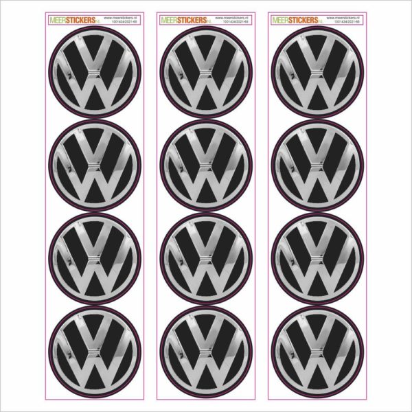 Wielnaaf stickers VW zwart