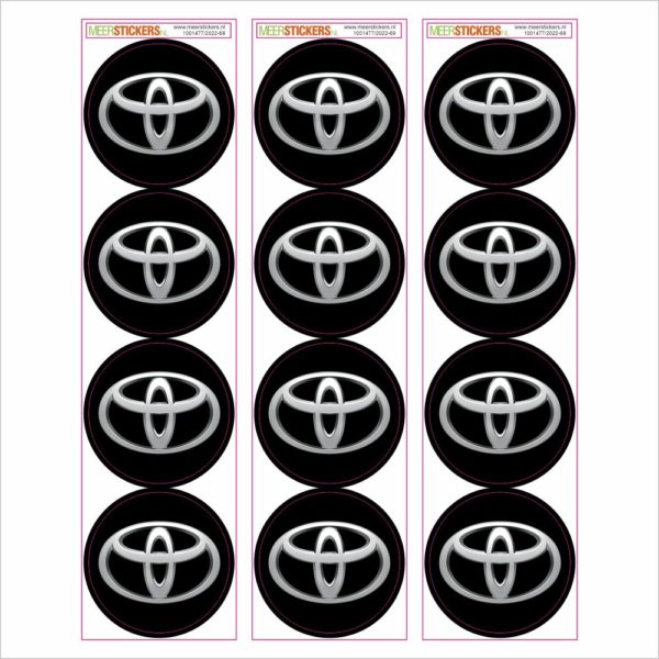 Wielnaaf stickers Toyota Zwart