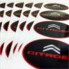 Wielnaaf stickers Citroen Zwart Rode rand