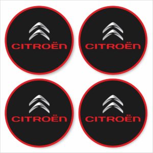 Wielnaaf stickers Citroen Zwart Rode rand