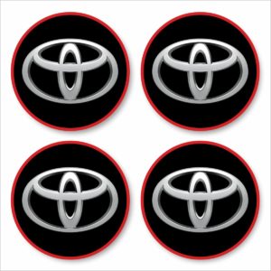 Wielnaaf stickers Toyota zwart met Rode rand product