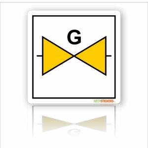 Pictogram sticker Afsluiter Gas / Gasafsluiter