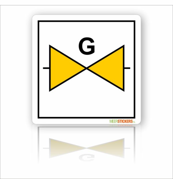 Pictogram sticker Afsluiter Gas / Gasafsluiter