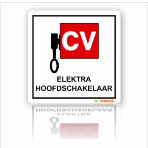 Pictogram sticker Hoofd schakelaar CV