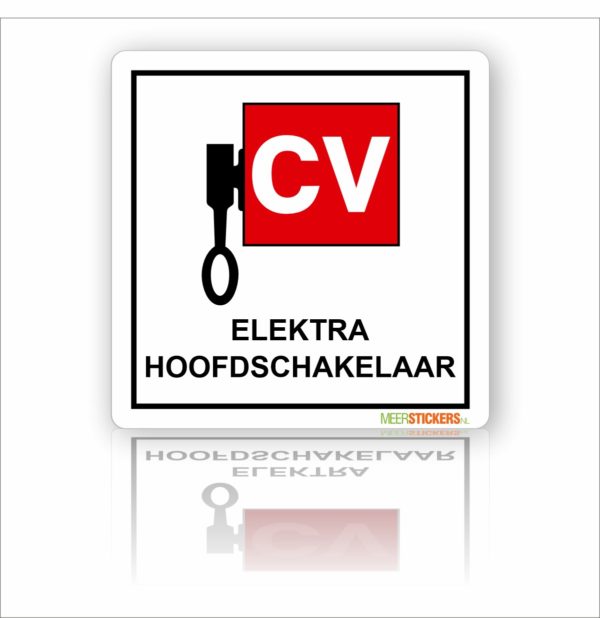 Pictogram sticker Hoofd schakelaar CV