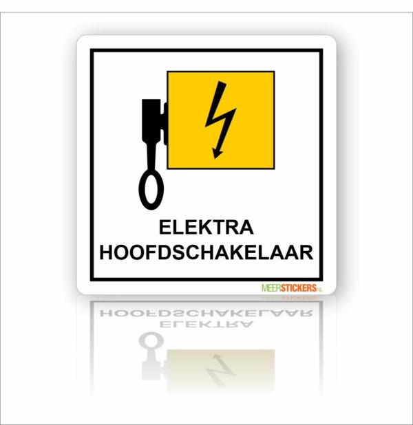 Pictogram sticker Hoofdschakelaar elektra