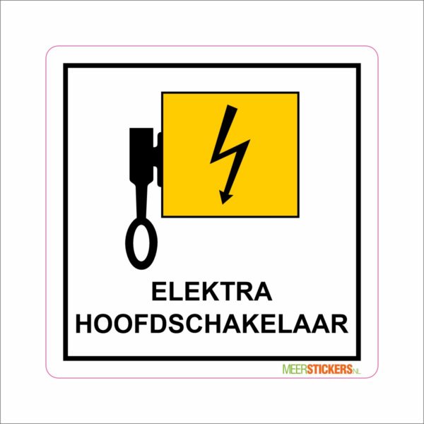 Pictogram sticker Hoofdschakelaar elektra