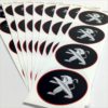 Wielnaaf stickers Peugeot Zwart Logo met rode rand